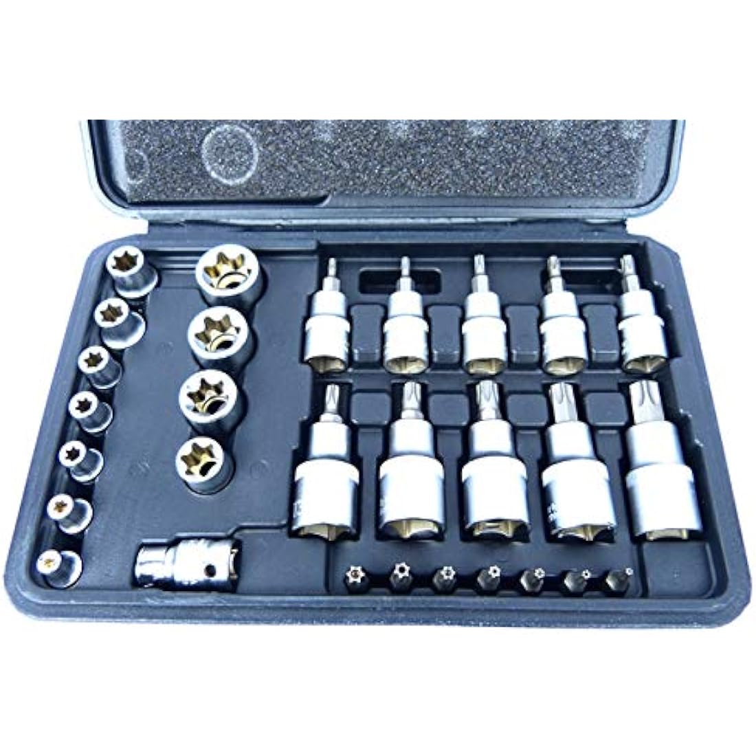 Star Socket And Bit Set 30pc Male And Female Torx Sockets E & T Socket Bits