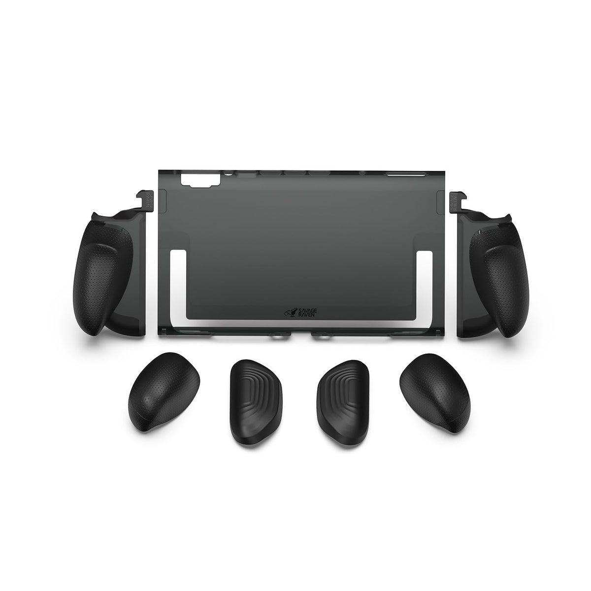 Savage Raven by Skull & Co. FissionGrip: Dockable Split Protective Case for Nintendo Switch 2 (2025), Slim PC Shell with Detachable Grip Cover- Black