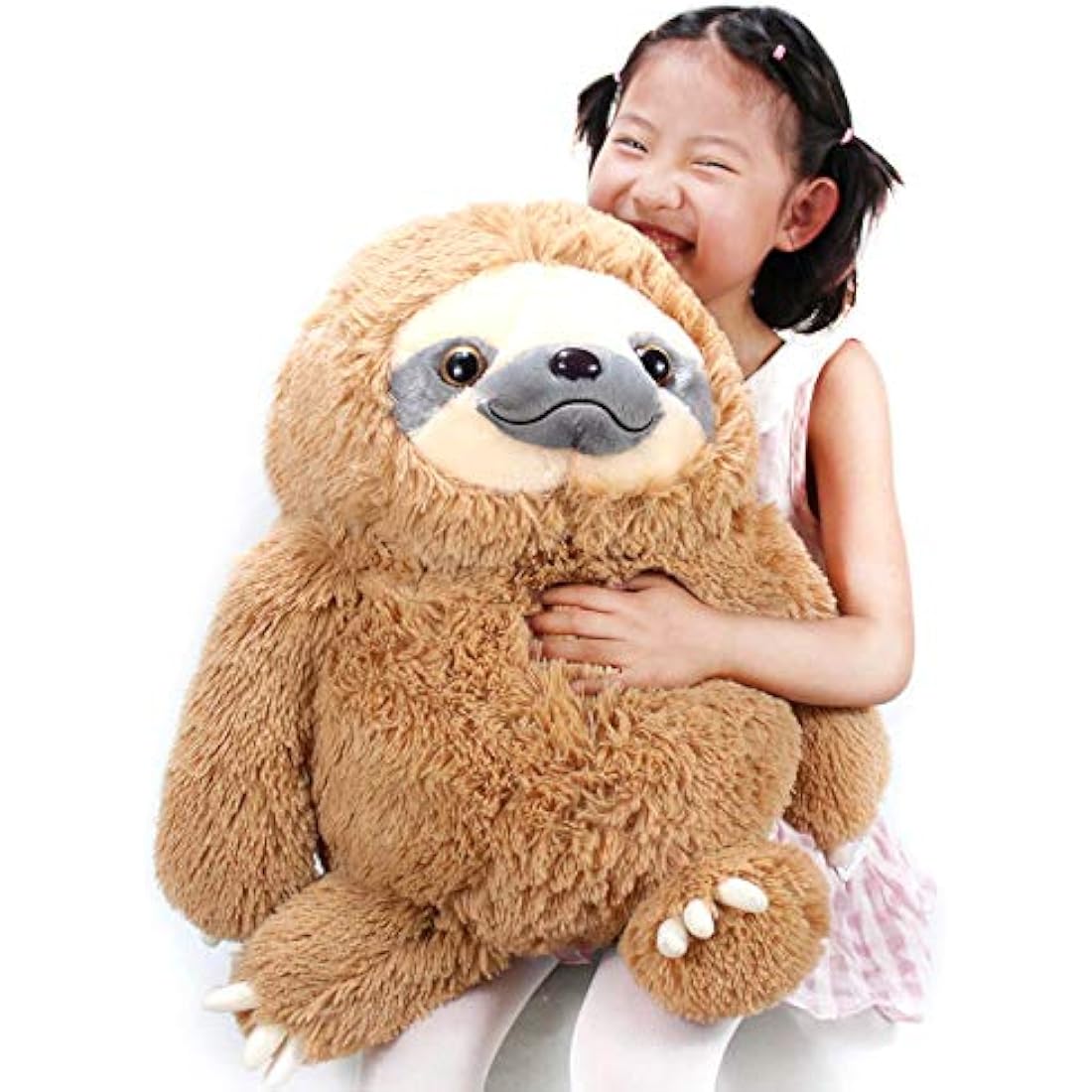 Winsterch Cuddly Stuffed Animal Sloth Toy - Large Teddy Baby Doll for Kids - Plush Sloth Gift for Birthdays (Brown, 20 inches)
