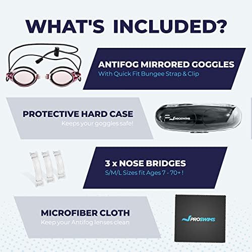 Proswims Swim Goggles - Adult Swimming Goggles Anti Fog with Case, No Leak for Adult Women Men