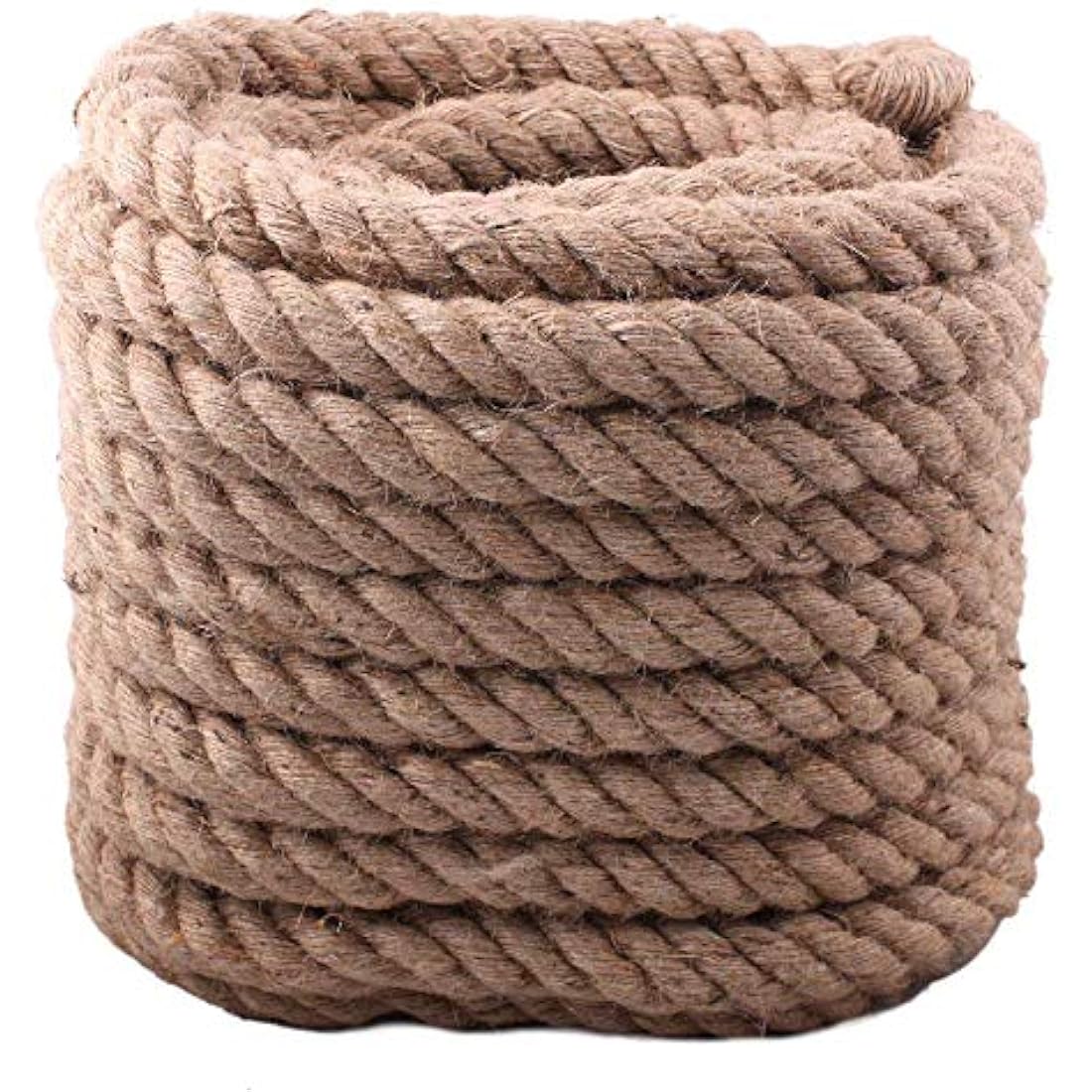 [26mm Diameter]Garden Jute Cord Rope String Decking Rope 4 Strand Jute Twine Super Strong 20m Tug Of Exercise Training Arts Crafts Jute Rope for Garden Restaurant Party Wedding Decoration-65.6Ft