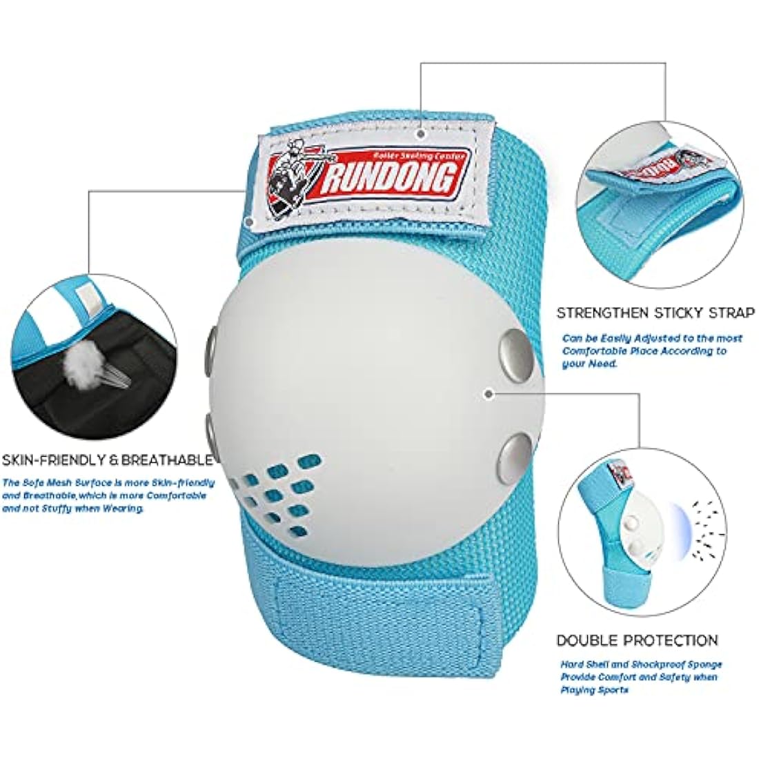 Youth/Kids Knee Pads Elbow Pad Wrist Guards Protective Gear Set for 3-15 Years Child Roller Skates Skateboard Inline Rollerblading Cycling BMX Bike Skating Scooter Riding and Other Outdoor Sports