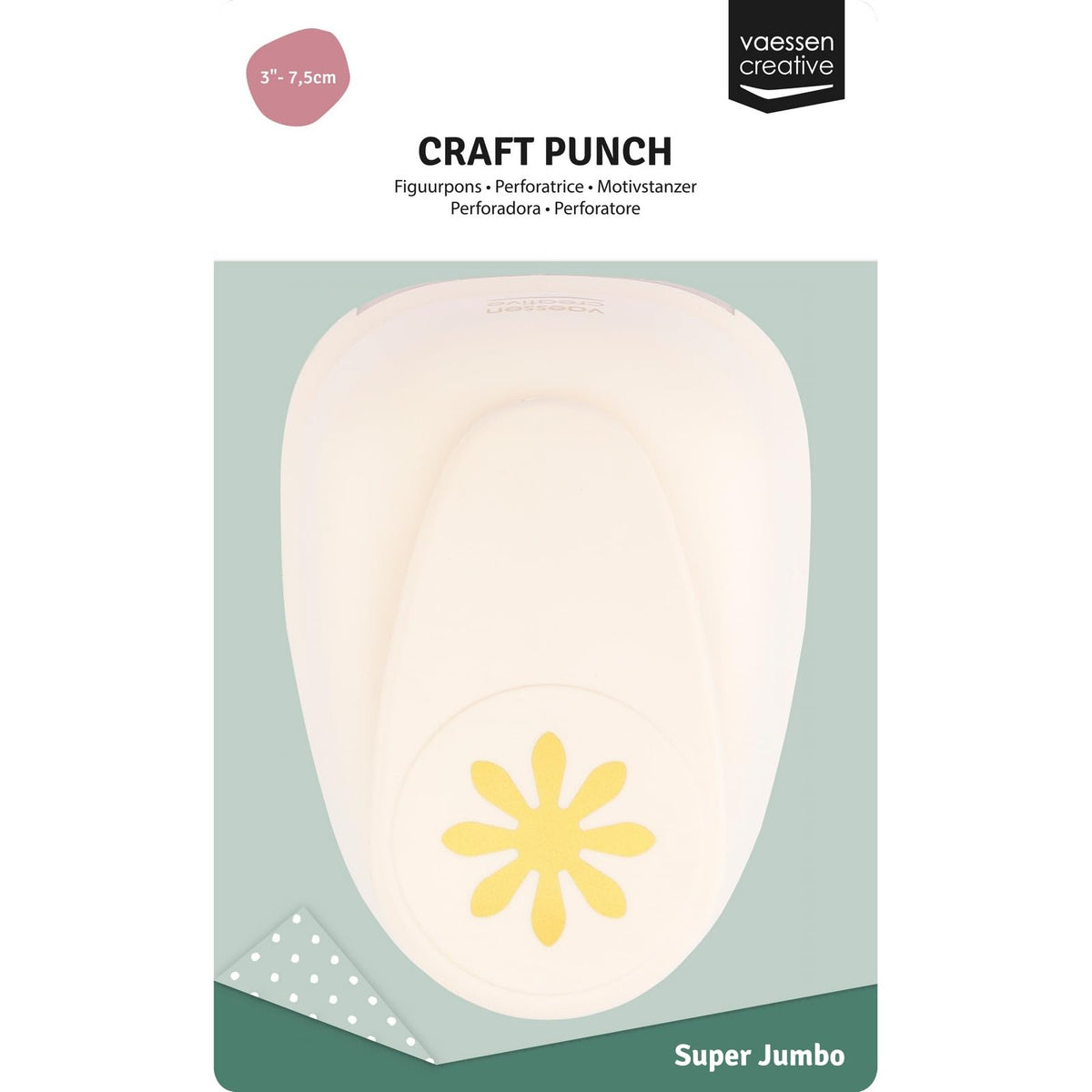 Vaessen Creative Craft Paper Punch - Daisy - 7,6 x 7,6 cm - Circle Cutter for Crafting and Card Making