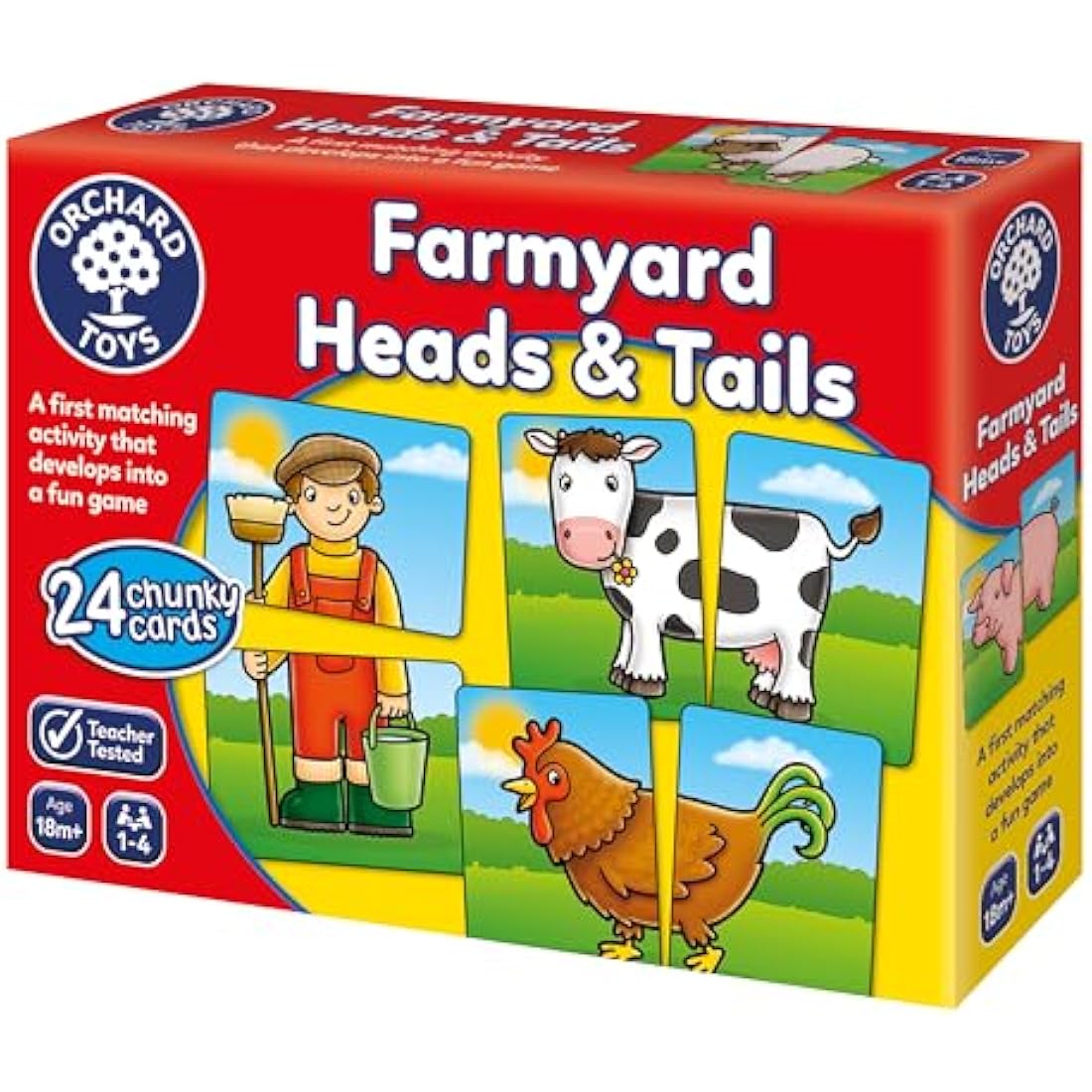 Orchard Toys Farmyard Heads and Tails Game, Memory & Matching Pairs Card Game, Educational Games and Toys for Toddler and Preschool, 18-Month-Old and Up