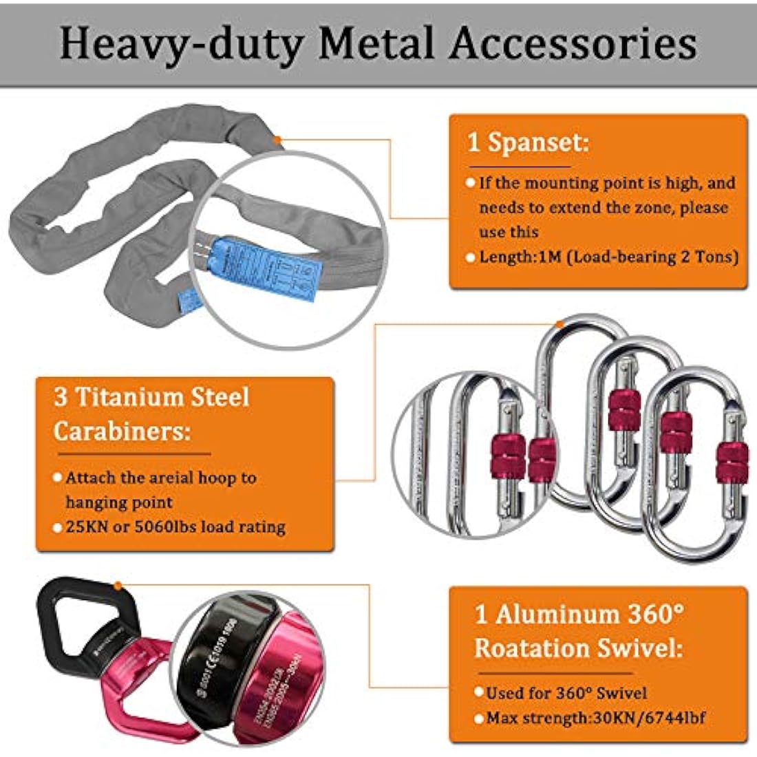DASKING Aerial Hoop 85cm/90cm Lyra Hoop Set Fully Strength Tested 500LBS Single Point Circus Acrobatics Aerial Arts Fitness Equipment Dance Yoga Ring Hoops Kit With Accessories and Storage Bag