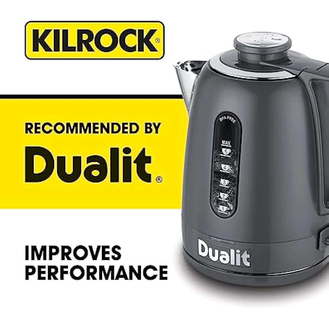 Kilrock Mega-K Multi-Purpose Descaler Multipack 6x1 Litre (72 Doses) - Limescale Descaling for Kettles, Toilets, Shower Heads & Coffee Machines - Biodegradable and Phosphate Free
