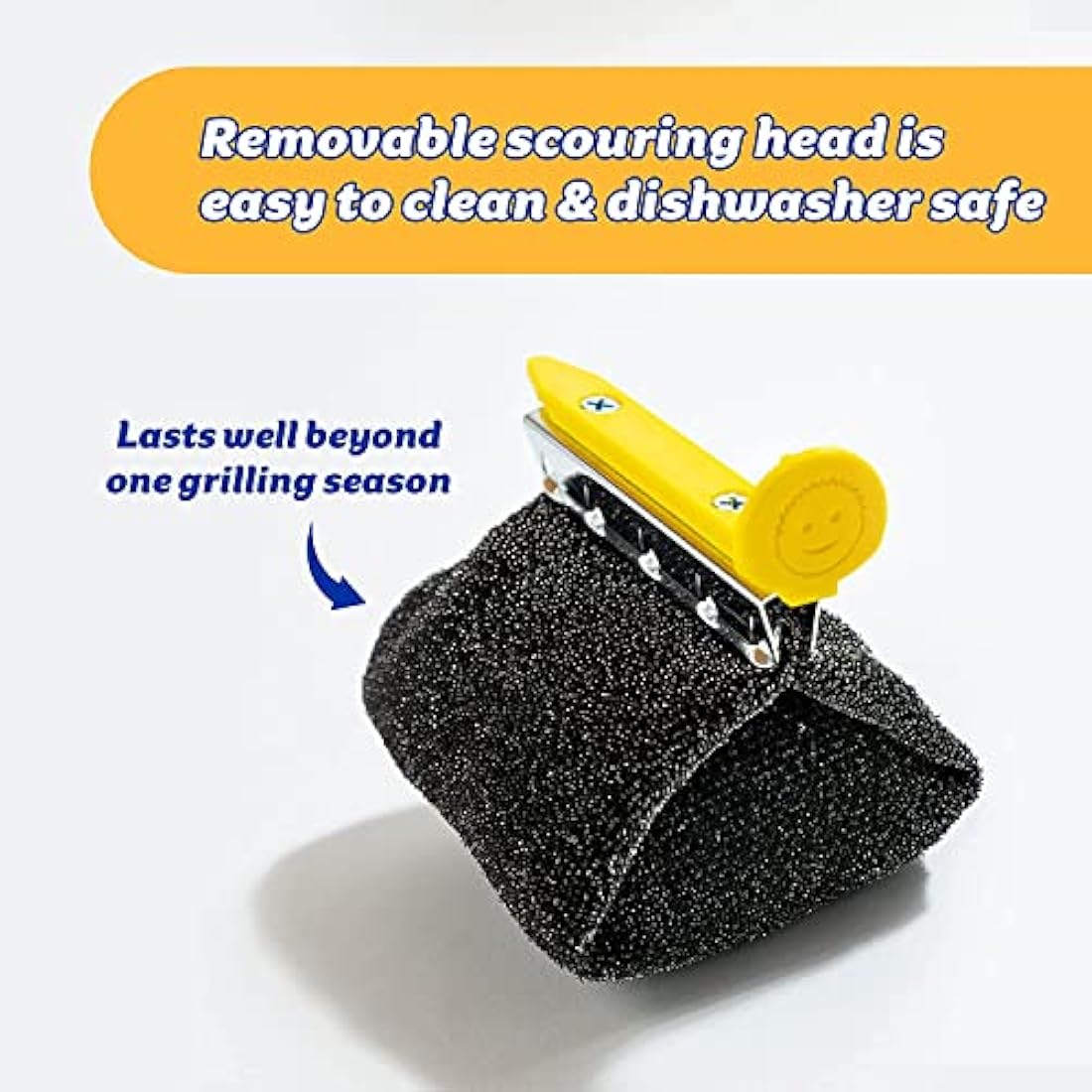 Scrub Daddy BBQ Daddy - BBQ Cleaning Brush Replacement Head, Barbeque Grill Cleaner, Wire Bristle Free with FlexTexture, Barbecue Cleaner Brushes, High-Tech Cleaning Accessories for Men