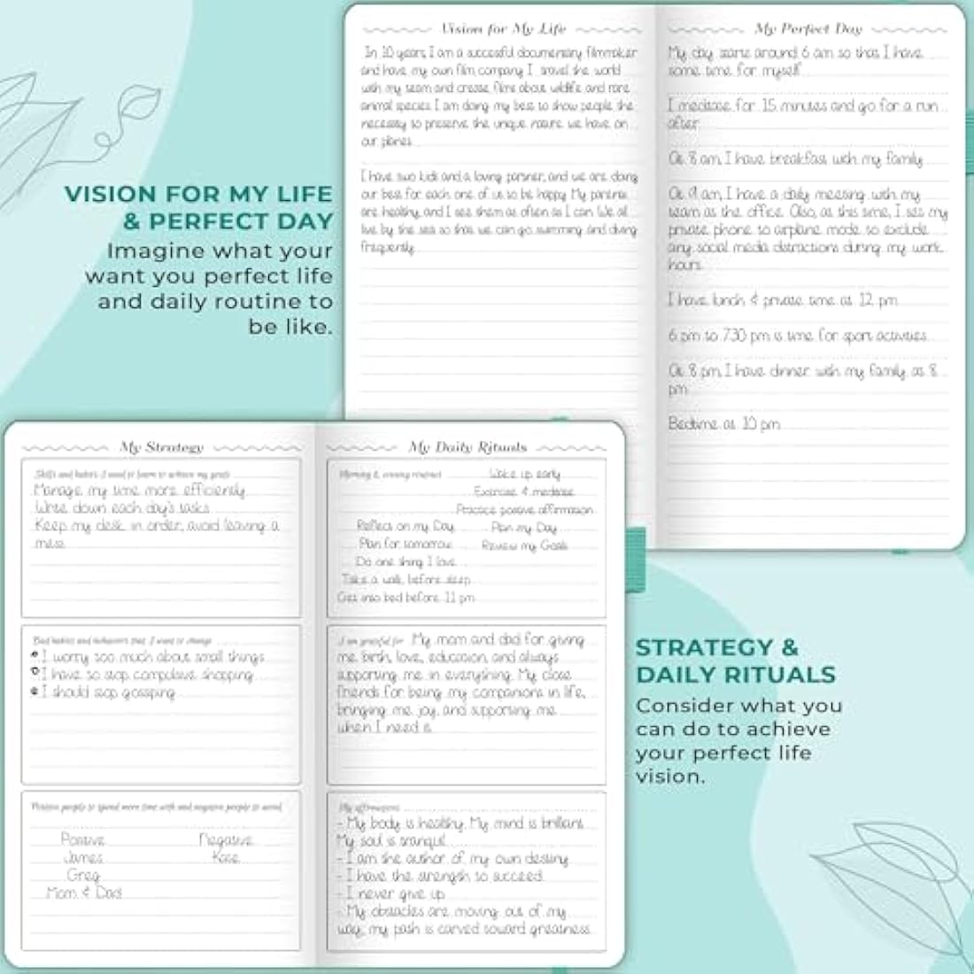 GoGirl Planner and Organizer for Women – Pocket Weekly Planner, Goals Journal & Agenda for Time Management & Productivity. Undated (Turquoise)