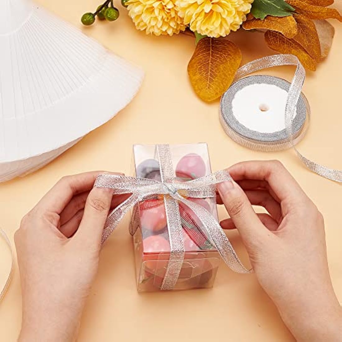 BENECREAT 30PCS 6x6x10cm Film Covered Clear Cube Wedding Favour Boxes PVC Transparent Cube Gift Boxes for Birthday, Wedding, Party Favors