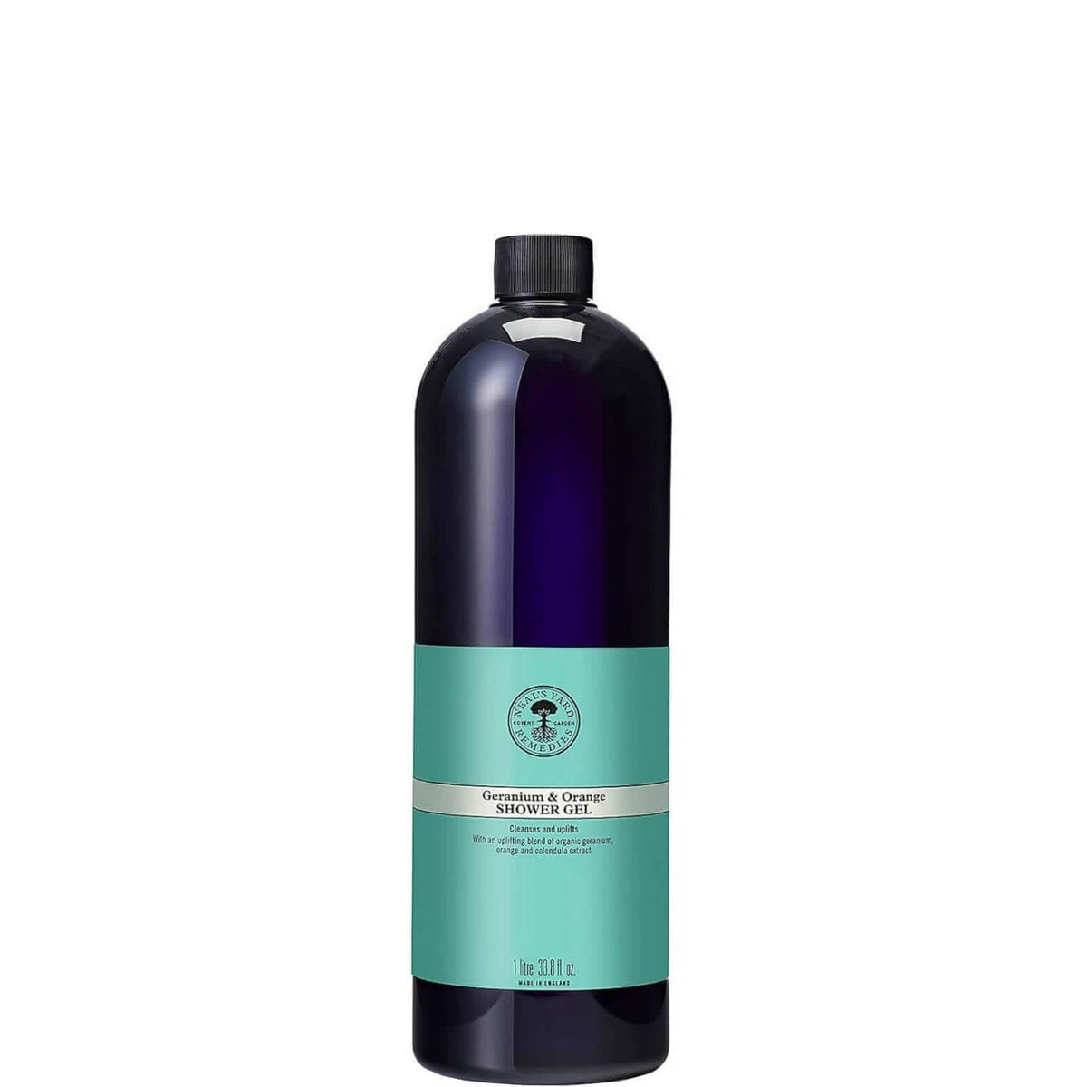 Neal's Yard Remedies Geranium & Orange Shower Gel, Energising & Uplifting Body Wash, Citrus Scent, Vegan & Cruelty-Free, 950ml