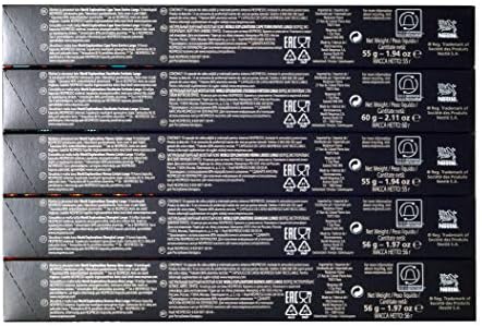 Nespresso World Explorations Pack: Envivo, Fortissio, Linizio, Shanghai, Buenos Aires Lungo - 50 Capsules