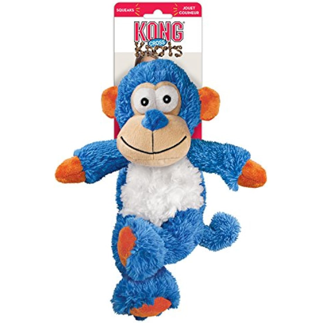 KONG - Cross Knots Monkey - Internal Knotted Ropes and Minimal Stuffing for Less Mess - For Small and Medium Dogs