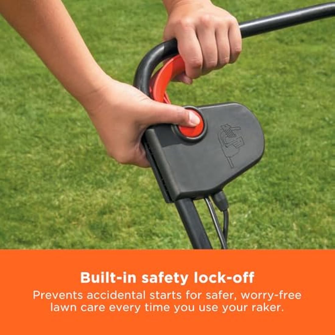 BLACK+DECKER Lawn Raker, 600W, Adjustable Height Scarifier with Large Capacity Front Loading Grass Box, GD300-GB