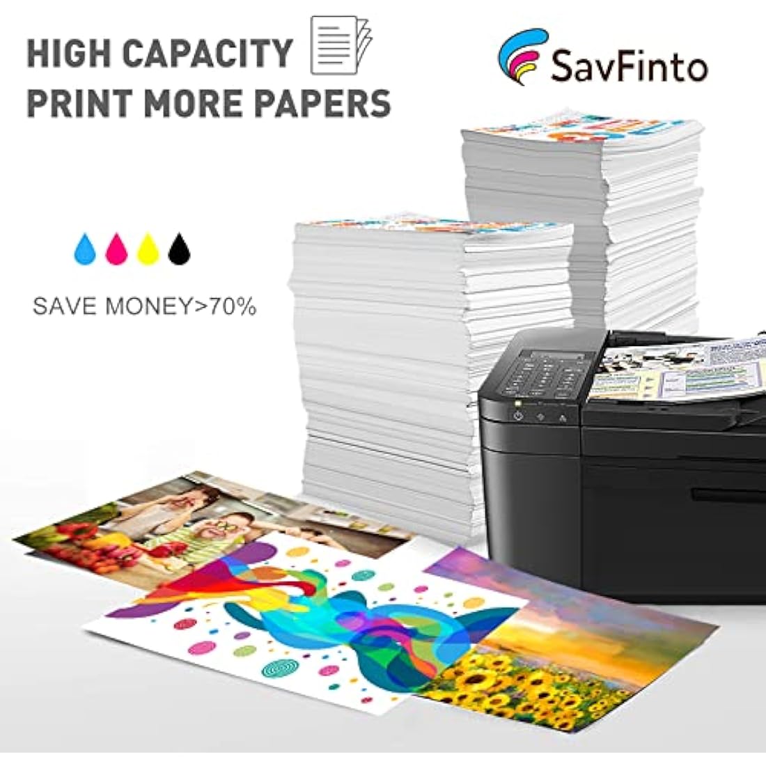 SavFinto 305XL Ink Cartridges Remanufactured for HP 305 Ink Cartridges Compatible for HP DeskJet Plus 2700 4110 4120 4122 HP Envy 6000 6010 6020 6022 6030 HP Envy Pro 6420 6422 6430 6430 6400