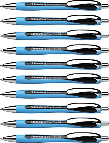 Schneider XB Ballpoint Pen (Stroke Width XB Permanent Refill, Made in Germany), 10 Stück, Black