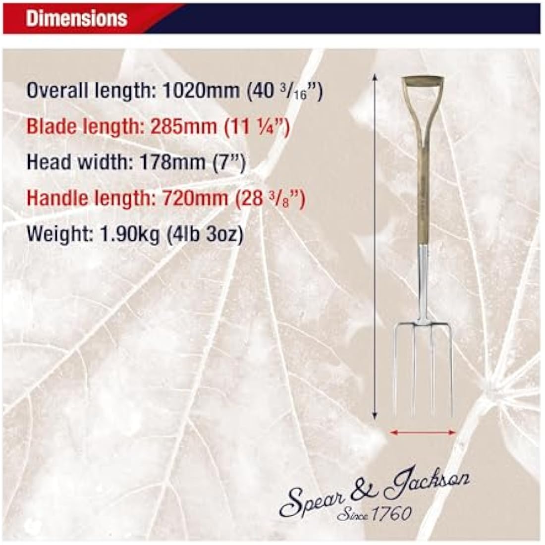 Spear & Jackson 4550DF Traditional Stainless Steel Digging Fork