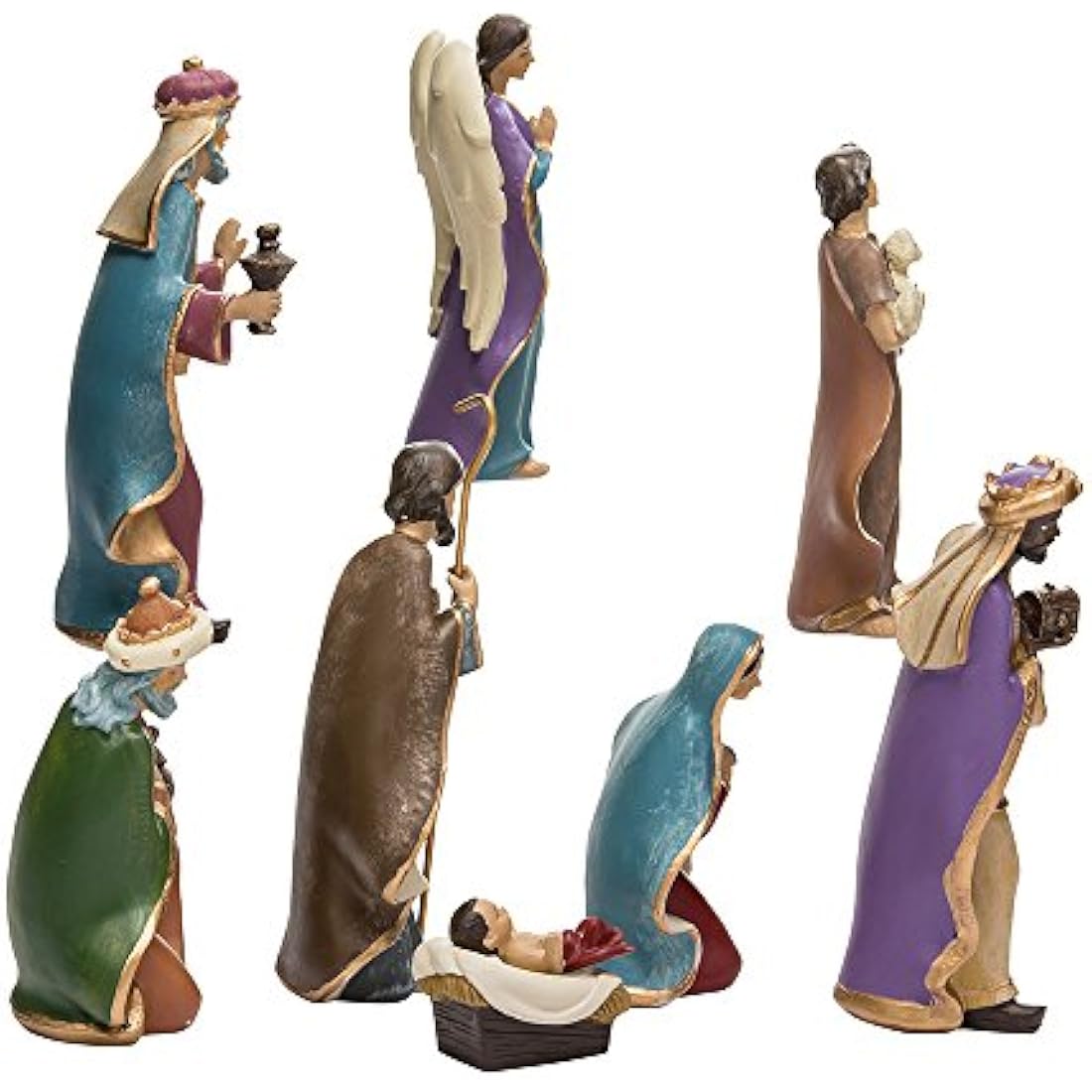Kurt Adler Resin Nativity Figurine Set, 6.25-Inch, Set of 8