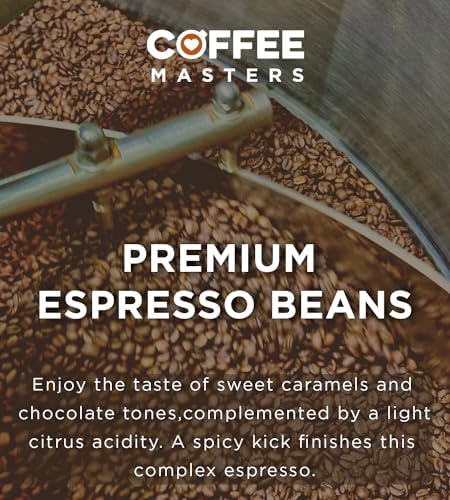 Coffee Masters All Day Blend Espresso Coffee Beans 4x1kg - Medium Roast for Strong and Full Bodied Flavour, Whole Bean - Ideal for Barista Machines