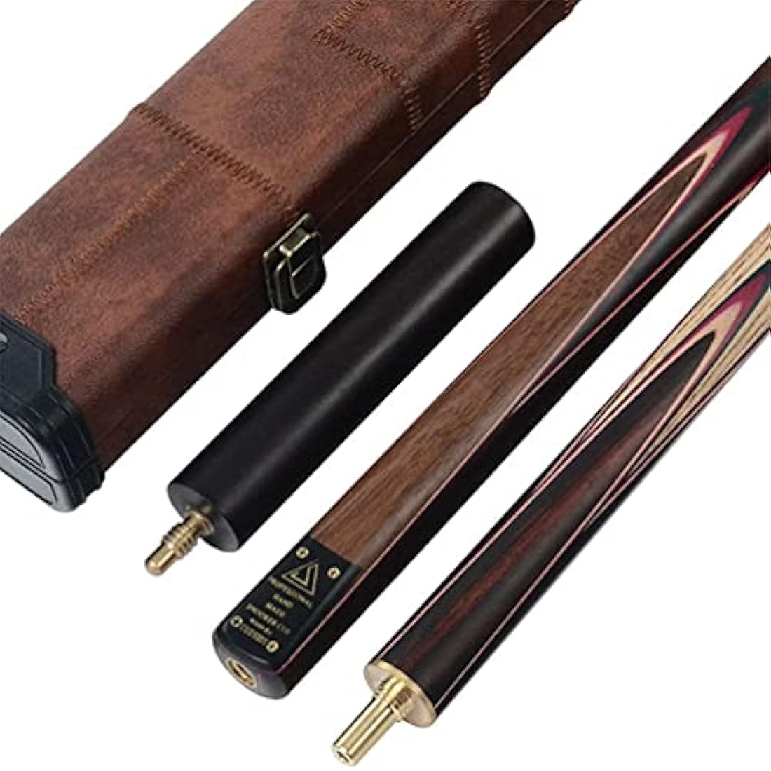 CUESOUL Classic Handmade 57 inches 18oz Rosewood 3/4 Jointed Snooker Billiard Pool Cue with Case, rosewood Butts and leathertte Protective Cue Case-9.5mm Tip Snooker Cue Set