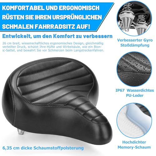 CDYWD Comfortable Bicycle Saddle for Men and Women, Wide Soft Bicycle Saddle, Ergonomic Comfortable Padding Bicycle Seat, Universal Replacement
