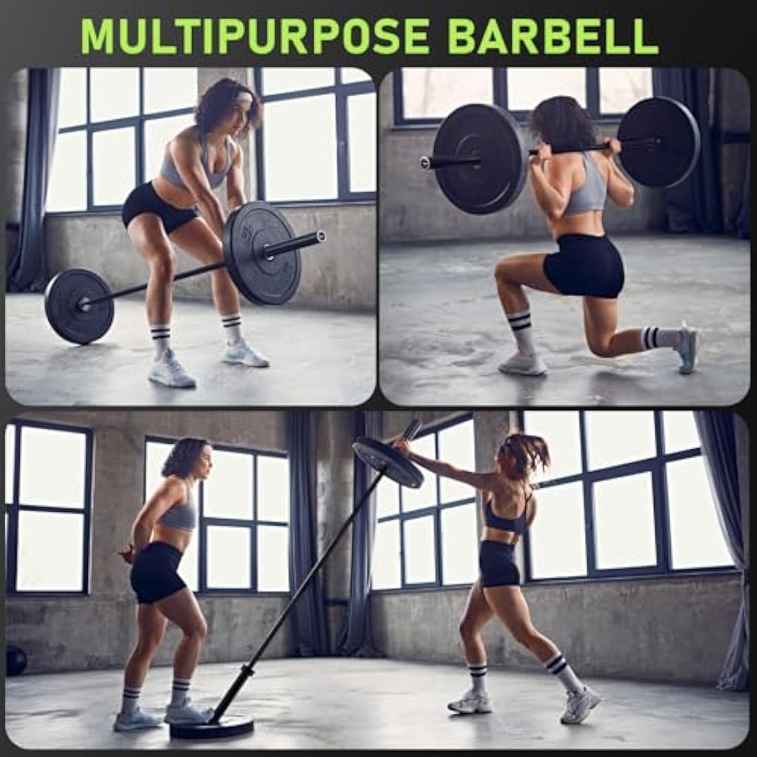 PhysKcal Olympic Barbell, 15kg/20kg Multipurpose Bar, 6.6ft/7.2ft Men's and Women’s Barbell for Weightlifting Powerlifting, 2 Inches Barbell Bar for Squat, Bench Press, Deadlift