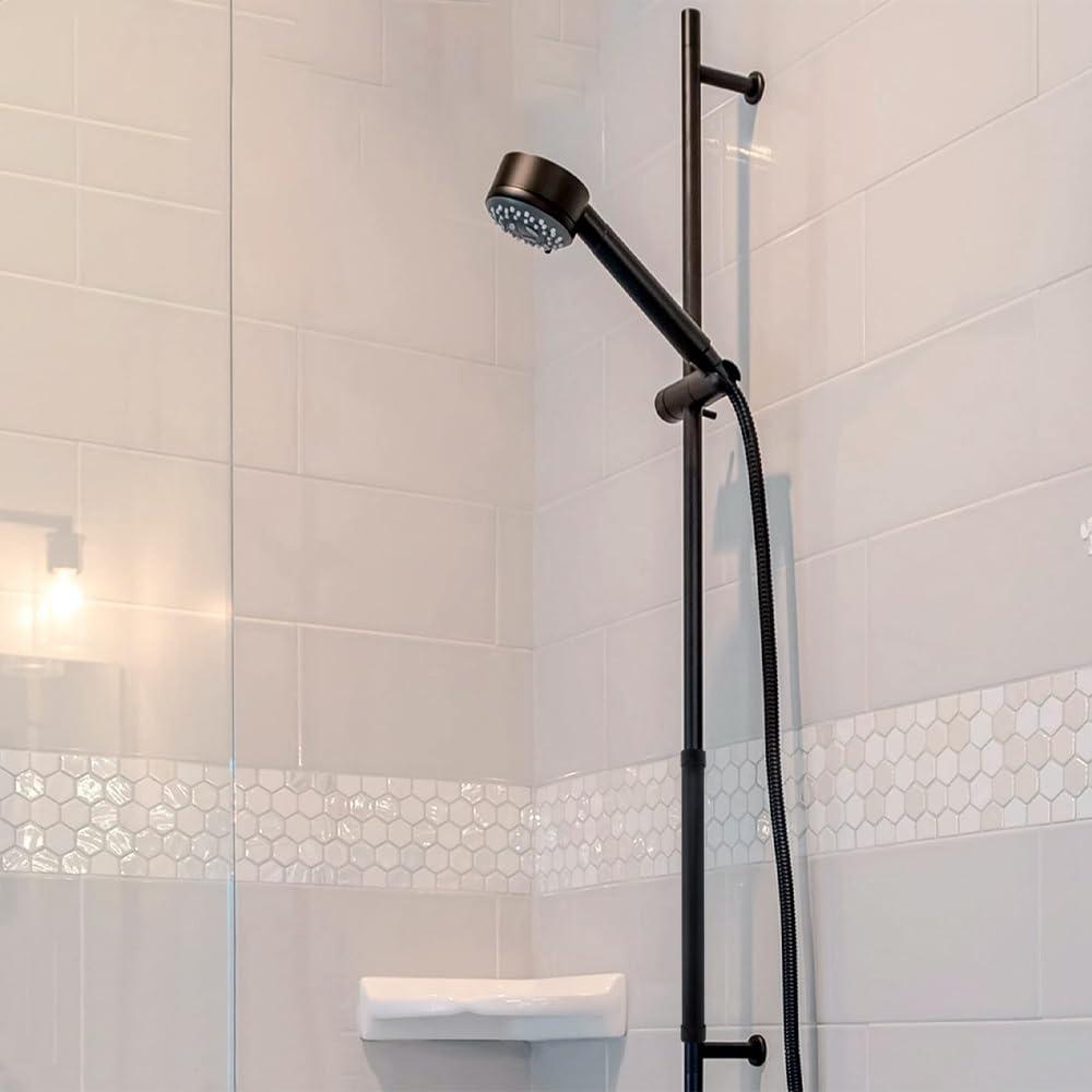 VOANZO Shower Head Extension Arm 20cm, Shower Arm Extension for Shower Head or Fixed Shower Head Made of Copper Shower Head Extension Matte Black