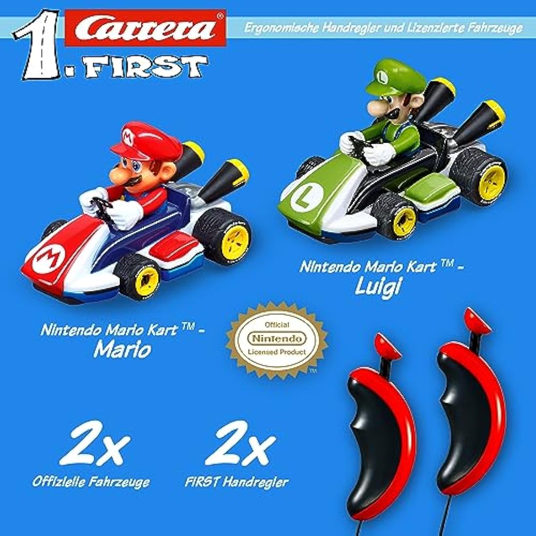 Carrera FIRST 20063028 Mario Kart - FIRST Slot Racing Track, For Children From 3 Years And Adults, 2.9 Metres, With Mario Kart - Mario & Mario Kart - Luigi - Multicolor