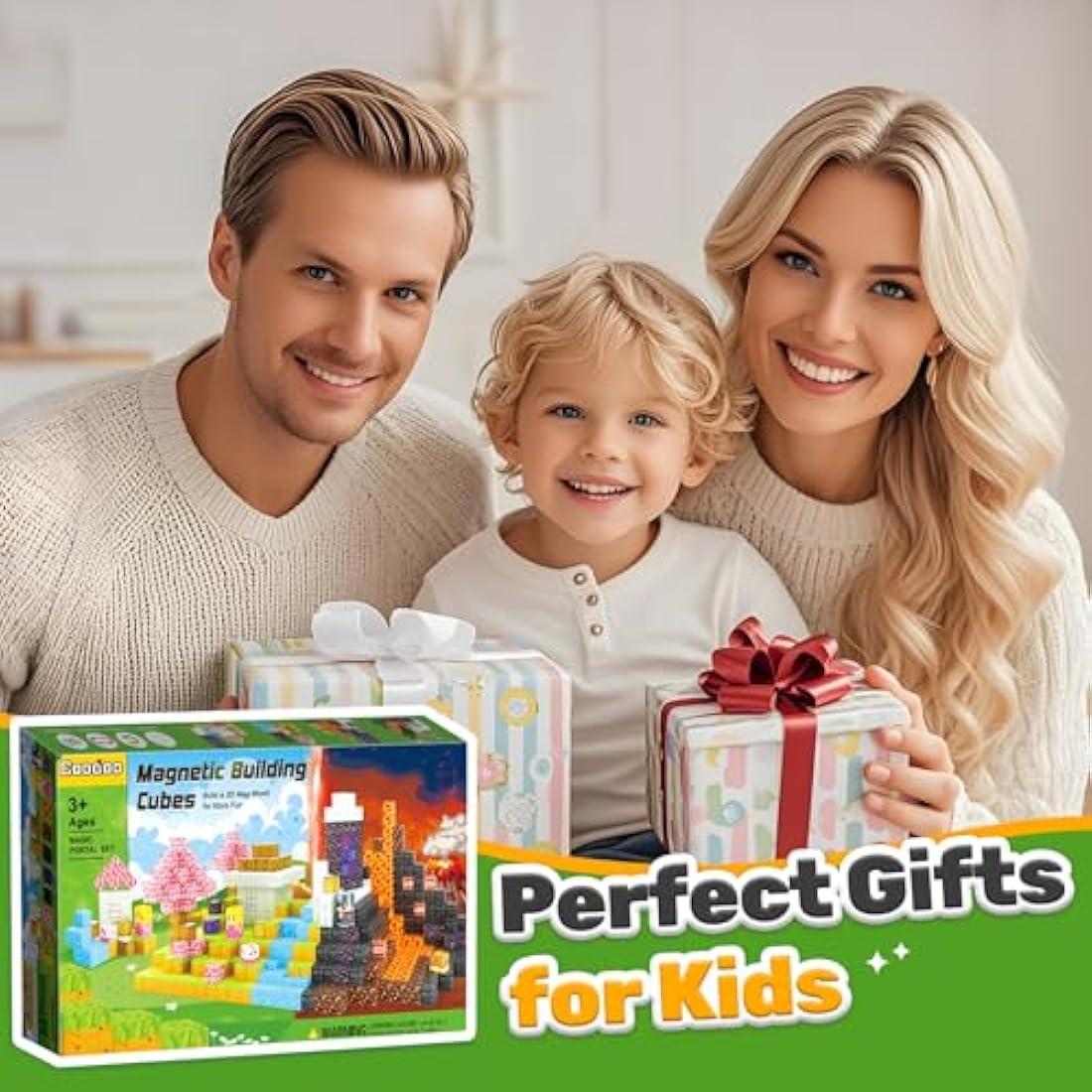 Magnetic Blocks - Build Mine Magnet World Magic Portal Set, Magnetic Tiles Building Blocks Toddler Toy STEM Sensory Outdoor Toys for 3+ Year Old Boys & Girls, Creative Kids Games Kids Toys