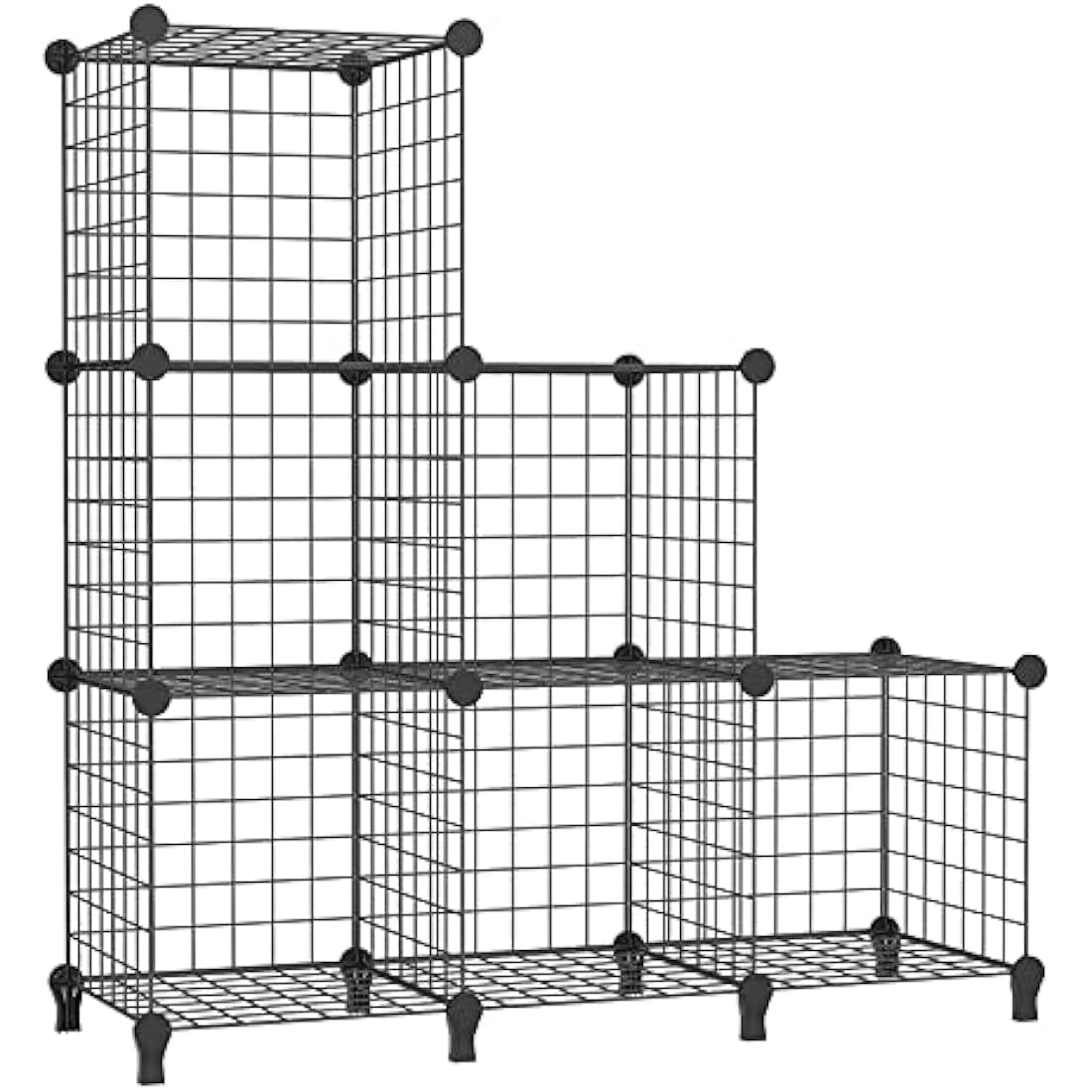 AWTATOS Cube Storage Unit, 6 Cube Wire Storage Shelves, Multifunctional DIY bookcases and Shelving Units Perfect for Office/Livingroom/kitchen/Bathroom, Black USCIH06BE