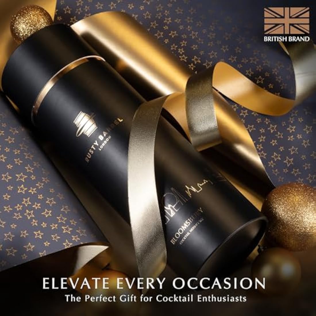 Rusty Barrel Cocktail Making Kit - Beautifully Presented Cocktail Shaker Set - Premium Cocktail Set with Cocktail Shaker and Bar Accessories for Home Pub - Cocktail Gift Set in a Beautiful Gift Box