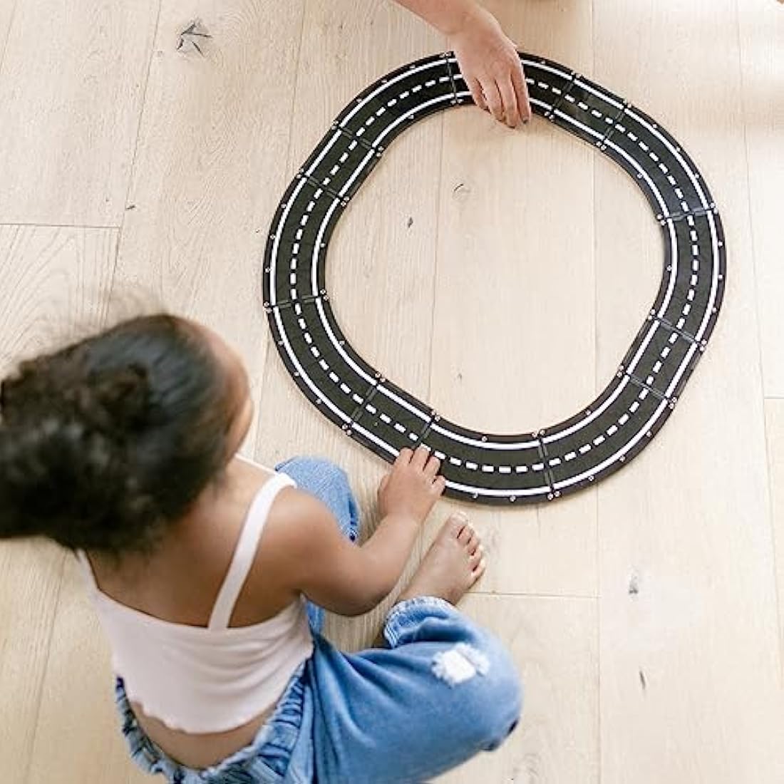 MAGNA-TILES XTRAS: Roads 12 Piece Magnetic Construction Set, The ORIGINAL Magnetic Building Brand, Black