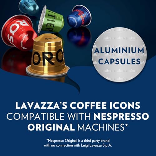 Lavazza, Qualità Rossa, 100 Aluminium Coffee Capsules Compatible with Nespresso Original Machines, Chocolate Notes, Arabica & Robusta, Intensity 10/13, Medium Roasting, Zero CO2 Impact, 10 Packs