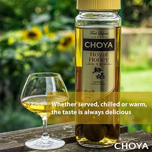 Choya - Ume Fruit Liqueur - Royal Honey Syrup Liqueur - Authentic Japanese Umeshu - Notes of Almond & Honey - Ideal for Cocktail Making - 70cl with 100% Natural honey.