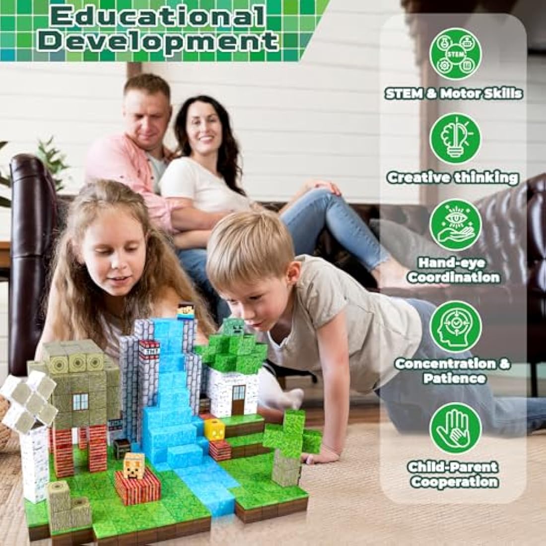 Magnetic Blocks-100PCS Magnetic Building Blocks Magnetic Tiles Stacking, STEM Montessori Sensory Toys for Toddlers Kids Boys Girls Ages 3 4 5 6 7 8 9 10 Birthday Gifts