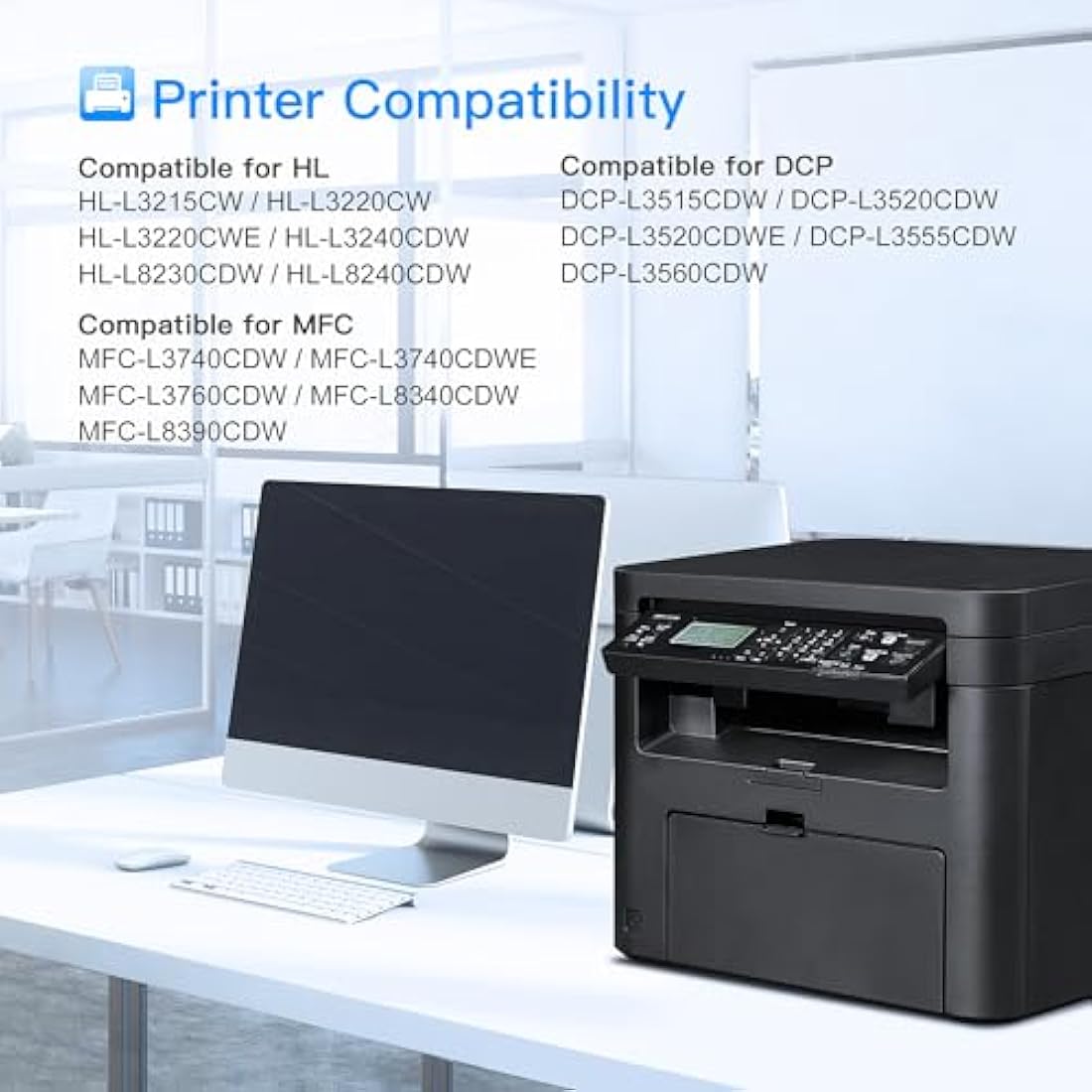 TN248XL TN-248XL Toner Compatible for Brother TN-248 Toner for Brother MFC-L3740CDWE MFC-L3760CDW HL-L3240CDW HL-L3220CWE DCP-L3560CDW MFC-L3740CDW MFC-L8390CDW DCP-L3520CDWE, Black/C/M/Y 4-Pack