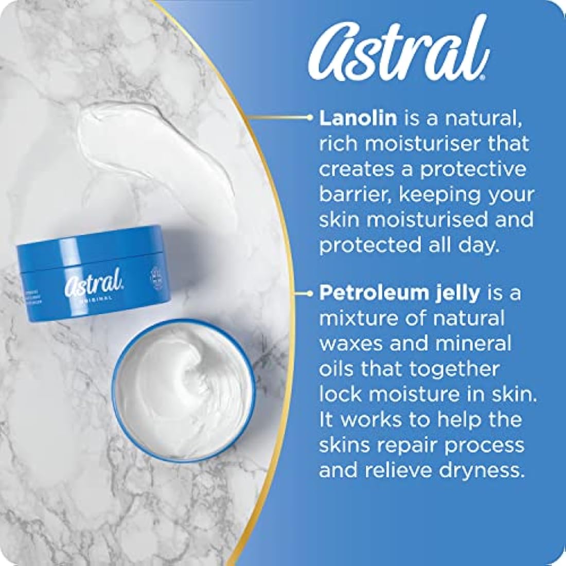Astral Face & Body Intensive Moisturiser Cream 500ml (Pack of 3)