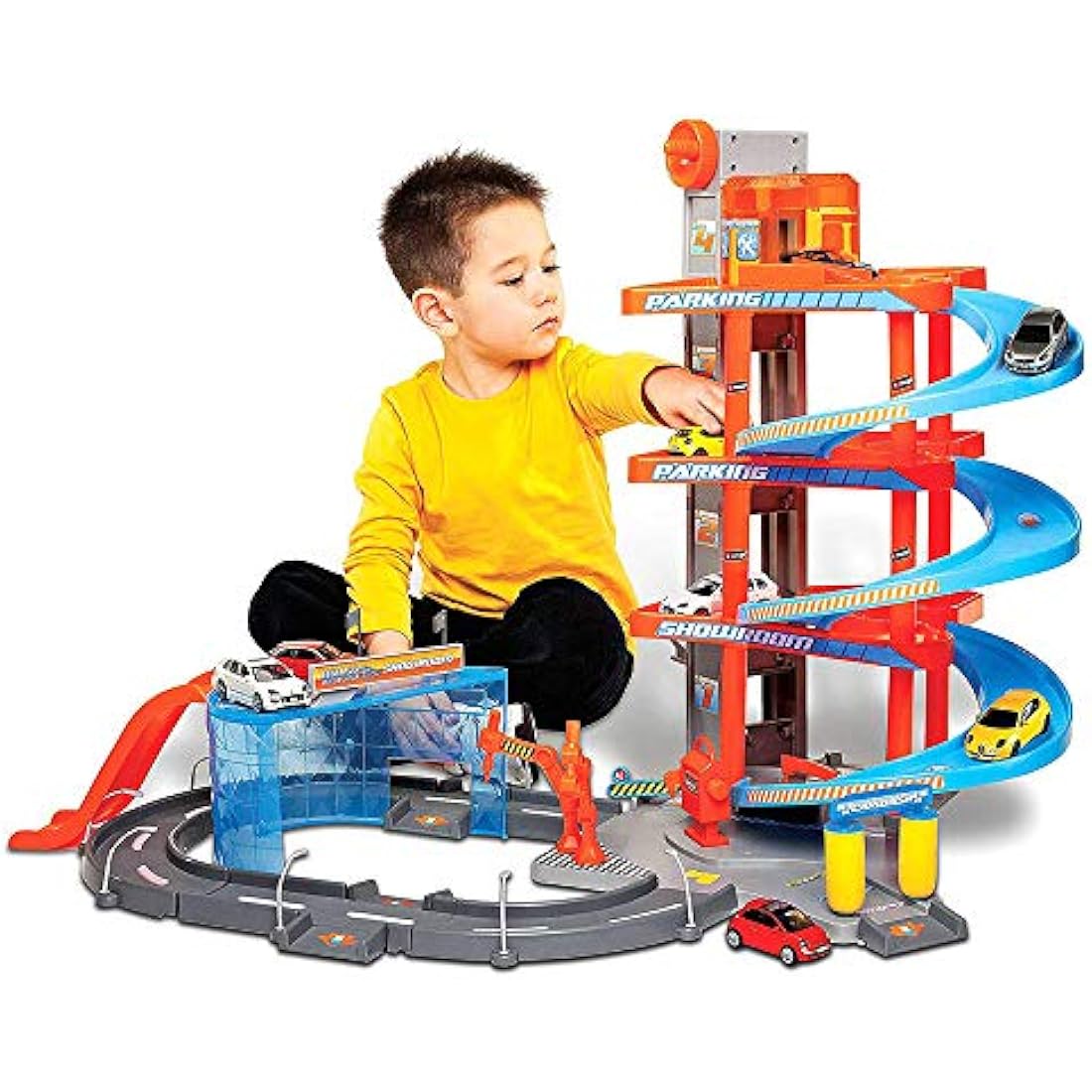 Bburago B18-30031 1:43 Street FIRE MEGA Dealer Showroom Garage, Assorted Colours, Scale,18-30031