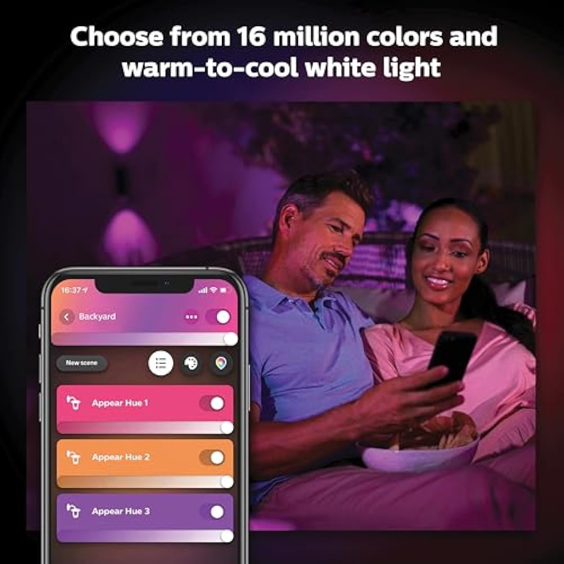 Philips Hue Appear Colour Smart LED Outdoor Wall Light, LED Outdoor Lighting for Patios and Gardens, Ambient Lighting Compatible with Alexa, Google Assistant and Apple Homekit