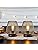 TRIROCKS Set of 2 Metal Battery Operated Table Lamp 17cm Tall Metal Cage Shape Cordless Lanterns with LED Edsion Bulb for Patio Garden Wedding Parties Indoor Outdoor (Brown)