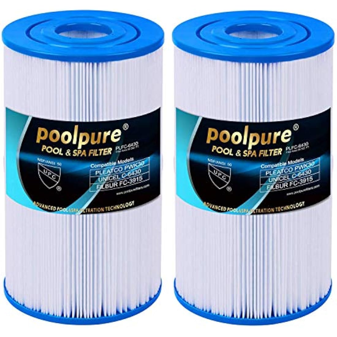 POOLPURE 2 x Hot Spring Filter Compatible for Unicel C-6430, Pleatco PWK30, Darlly 60301, Filter4Spas SC712, Magnum HS30 Replacement Cartridge Hotsprings SPA Filter Hot tub filter (invoice available)