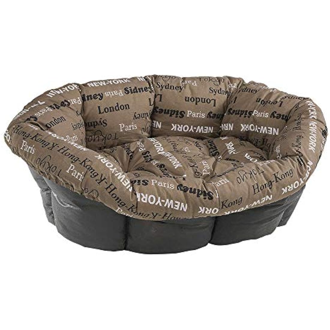 Ferplast Cushion for dog and cat bed SOFA' CUSHION 12 Padded spare cover for pet bed, Soft cotton washable, Adjustable with elastic cord, 114 x 83 x h 37 cm Brown