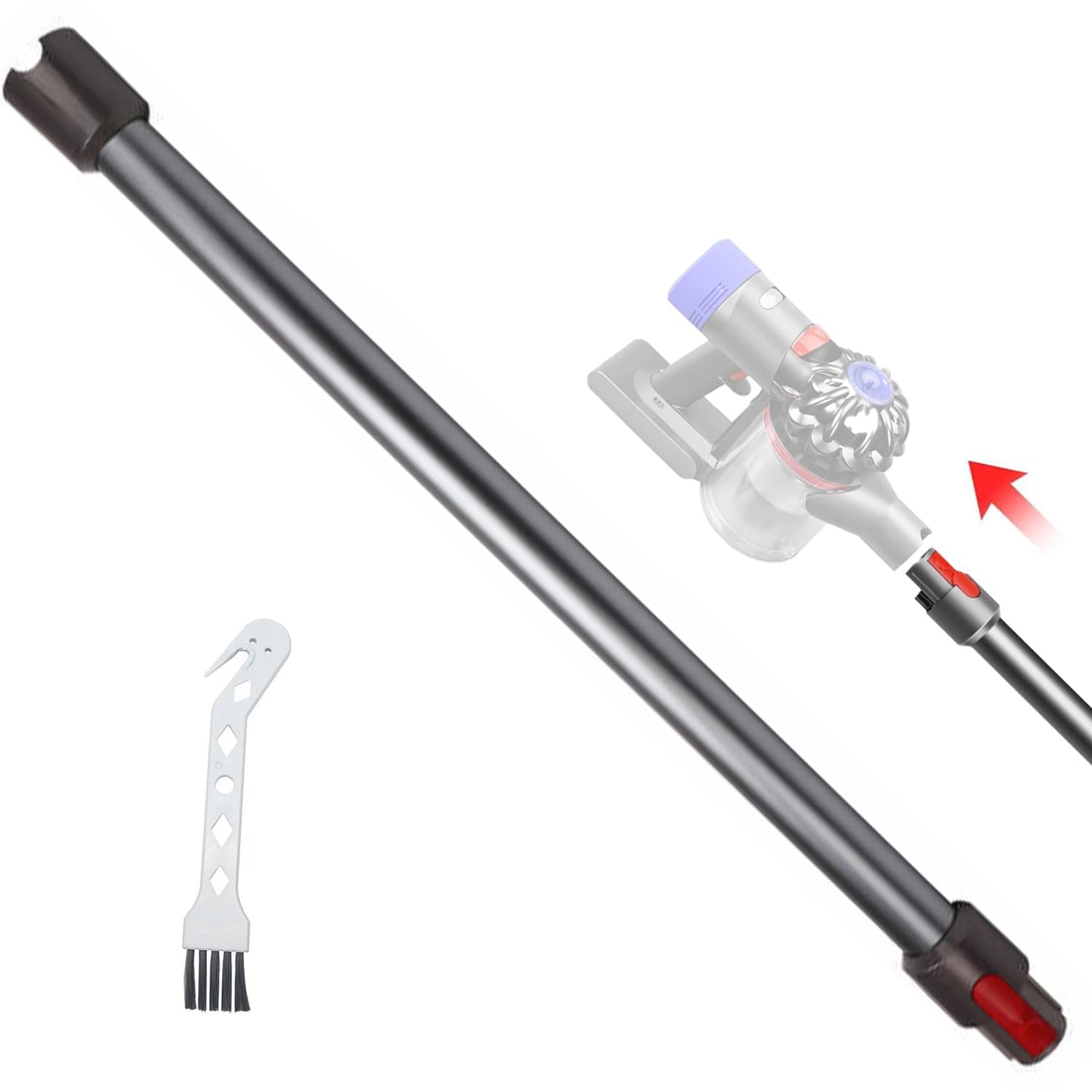 Quick Release Extension Wand Compatible for Dyson V7 V8 V10 V11 V15 Stick Vacuum Cleaner, Vacuums Attachment Replacement Extension Tube 74cm (Silver