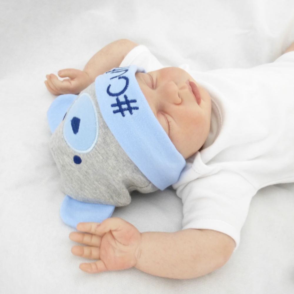 Boys Hat and Socks Set 0-6 Months Grey/Blue