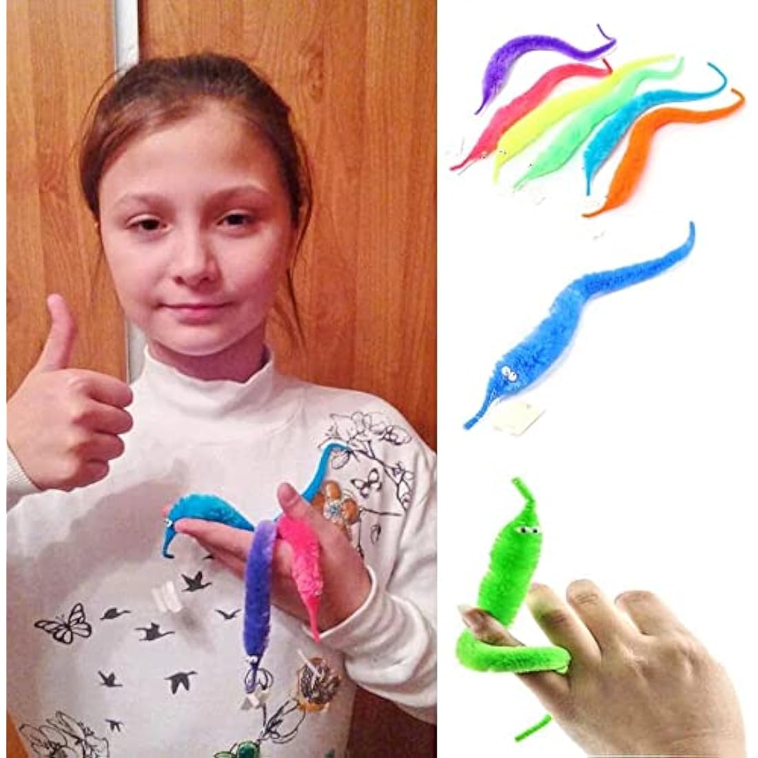 JZK 30 x Magic twisty wiggly worm fuzzy worm for kids birthday party favours, party bag fillers, party supplies