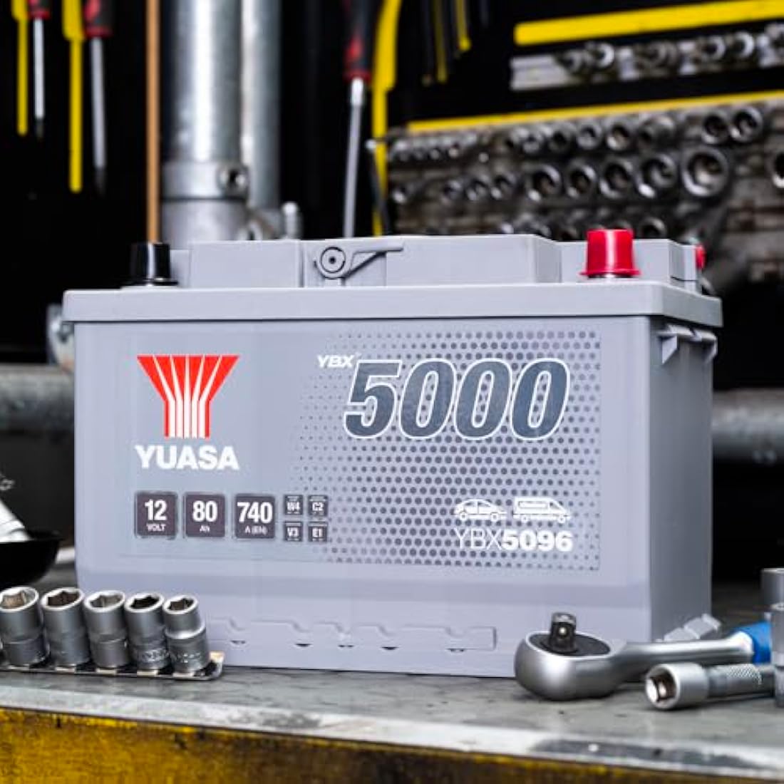 Yuasa YBX5096 12V 80Ah 740CCA Silver High Performance Sealed Maintenance Free Car Battery