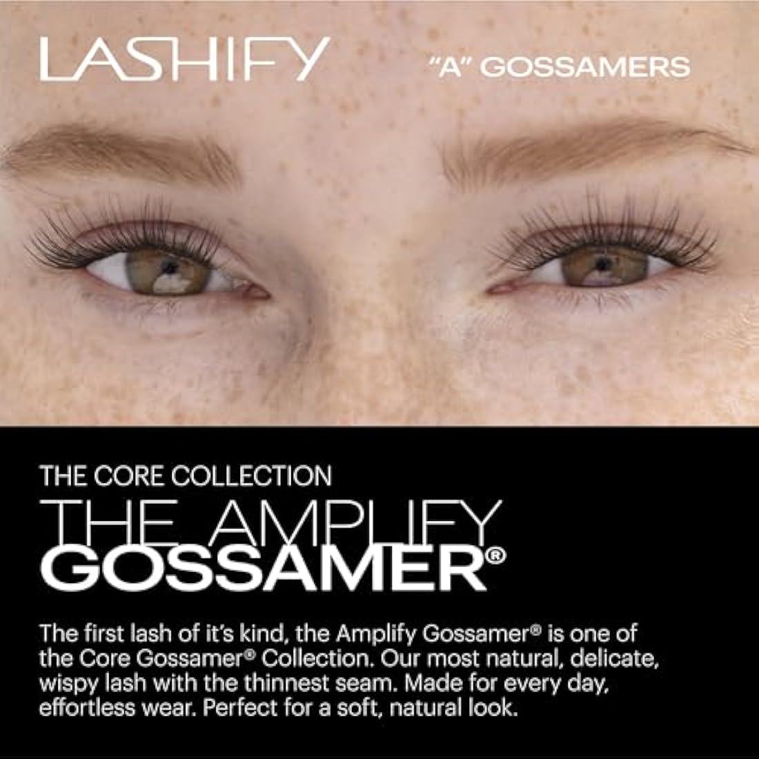 Lashify Amplify 10mm Gossamer DIY Eyelash Extensions Refill, Black, Easy False Eyelashes for a Natural Look