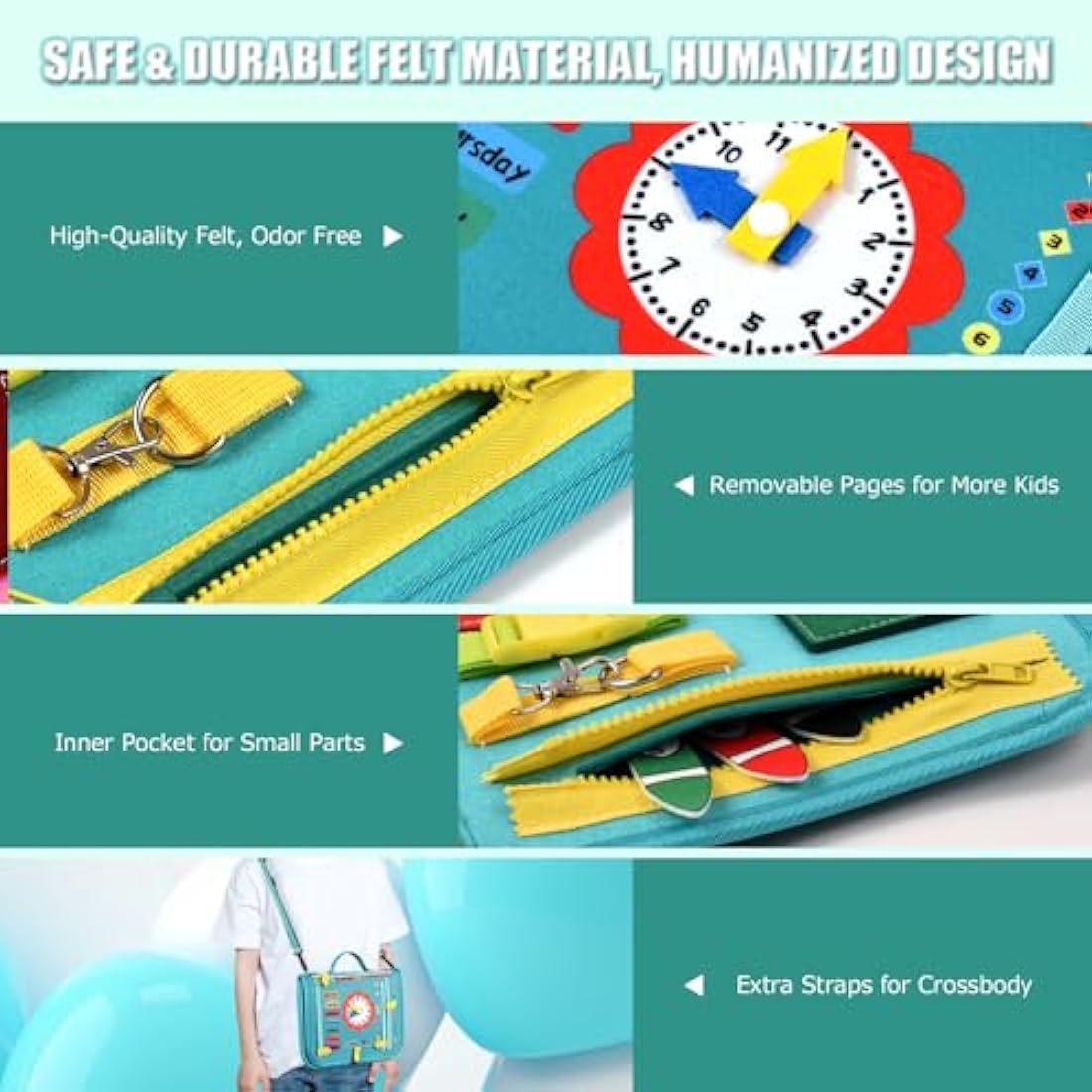 Busy Board Montessori Toys For 3 4 5 6 7 8 Year Old Girls Boys Sensory Toys For Toddlers Preschool Educational Learning Toys Activity Board For Fine Motor Skills Kids Gifts Airplane Car Toys