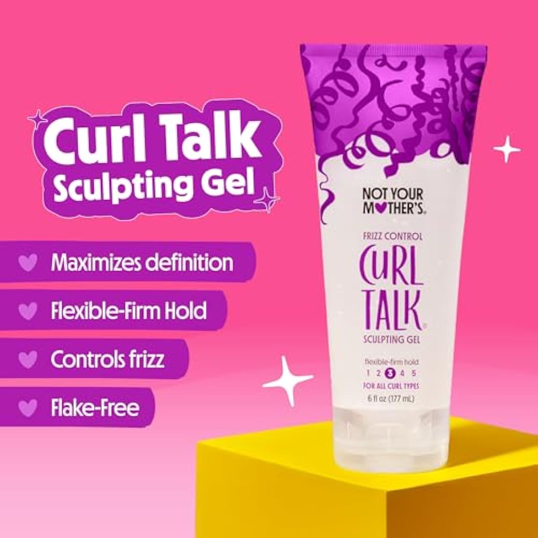 Not Your Mother's Curl Talk Frizz Control Sculpting Gel and Defining Cream (2-Pack) - 6 fl oz - Formulated with Rice Curl Complex - For All Curly Hair Types