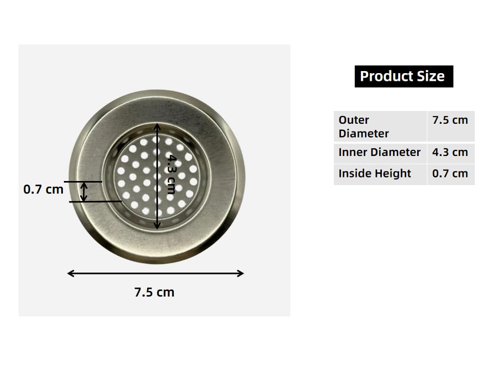 TO EVERYWHERE Stainless Steel Kitchen Sink Strainer Plug, Standard Strainer Drain Protector Hair/Food Catcher for Bathroom, Kitchen, Shower