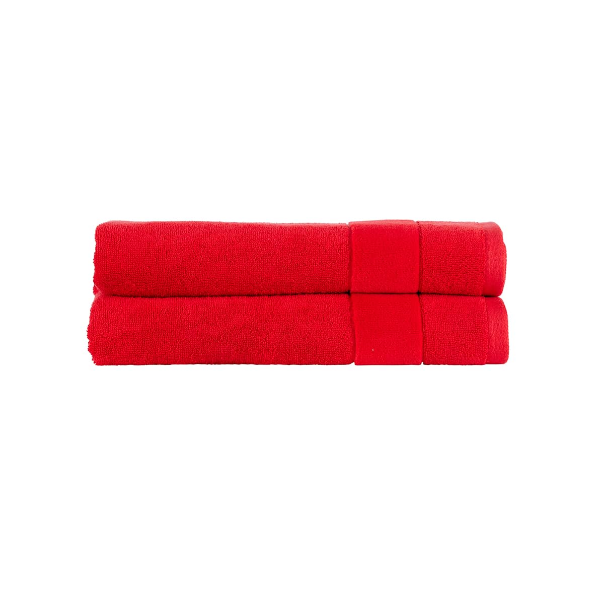 Christy Prism Bath Towel Set | 2 pieces | Vibrant Colours | 100% Turkish Cotton | Super Soft and Fluffy | Quick Dry | Fire Engine Red